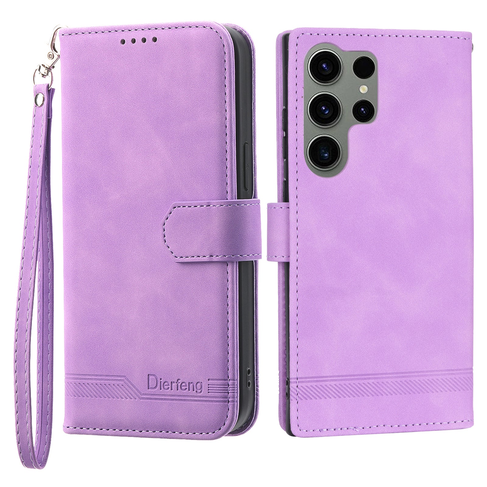 DIERFENG DF-03 Stand Wallet Phone Case for Samsung Galaxy S23 Ultra PU Leather Lines Imprinted Cell Phone Cover DIERFENG DF-03 Stand Wallet Phone Case for Samsung Galaxy S23 Ultra PU Leather Lines Imprinted Cell Phone Cover